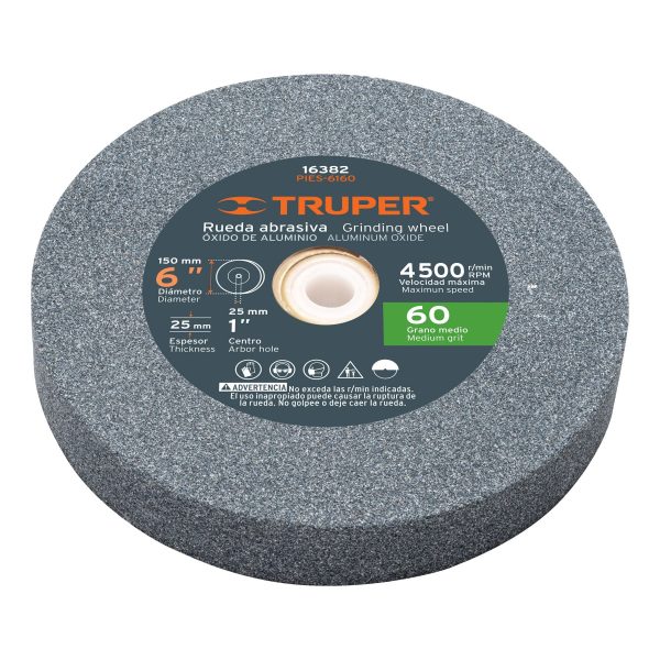 16382 - Rueda abrasiva p/esmeril 6'x25mm, óxido aluminio, grano 60