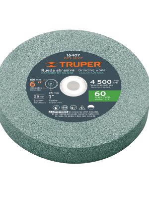 16407 - Rueda abrasiva p/esmeril 6'x25mm, carburo silicio, grano 60