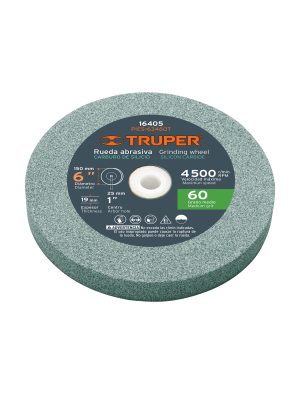 16405 - Rueda abrasiva p/esmeril 6'x19mm, carburo silicio, grano 60