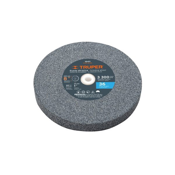 16411 - Rueda abrasiva p/esmeril 8'x25mm, óxido aluminio, grano 36