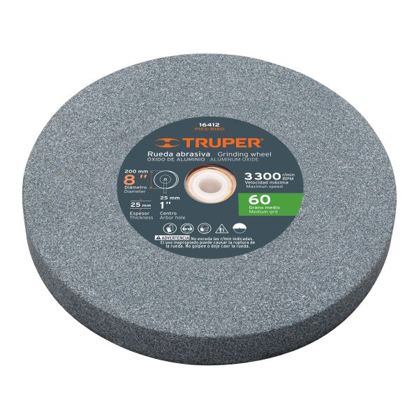 16412 - Rueda abrasiva p/esmeril 8'x25mm, óxido aluminio, grano 60