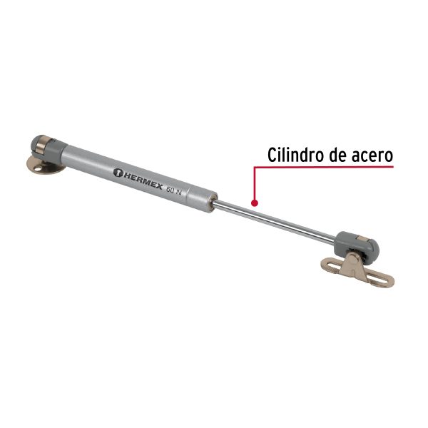 42002 - Pistón a gas con capacidad de 60 N / 6 kg, HERMEX