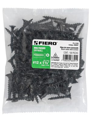 PIJ-1238E1.jpg 48697 - Bolsa con 100 pijas #12 x 1-1/2' multiusos, Fiero