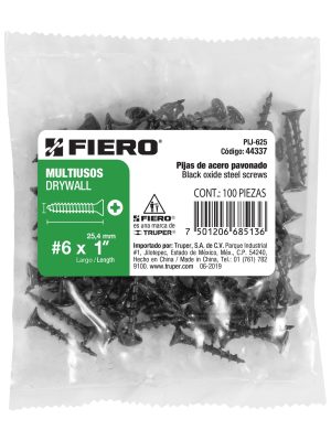 44337 - Bolsa con 100 pijas #6 x 1' multiusos, Fiero