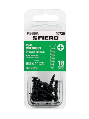 40736 - Blíster con 18 pijas multiusos, #8 x 1', Fiero