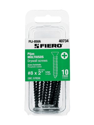40734 - Blíster con 10 pijas multiusos, #8 x 2' , Fiero
