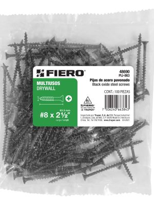 48690 - Bolsa con 100 pijas #8 x 2-1/2' multiusos, Fiero