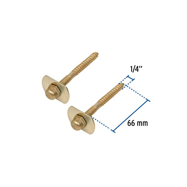49330 - Bolsa con 2 pijas 1/4' x 66 mm para base de WC a piso, Foset