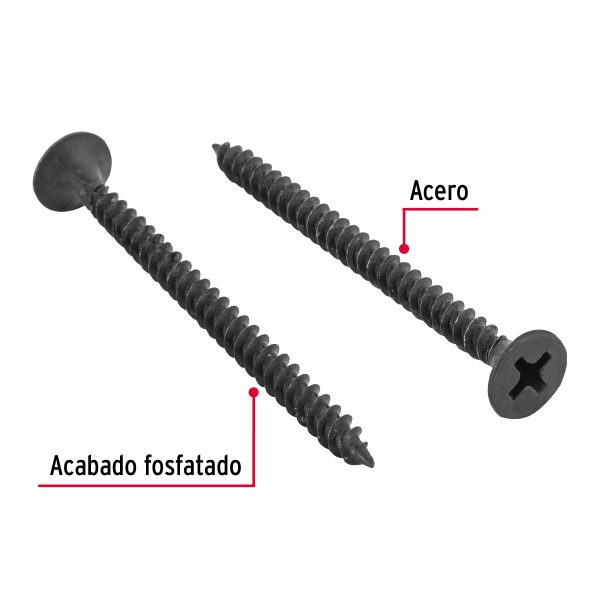 40060 - Bolsa con 100 pijas #6 x 1-5/8' multiusos cuerda fina, Fiero