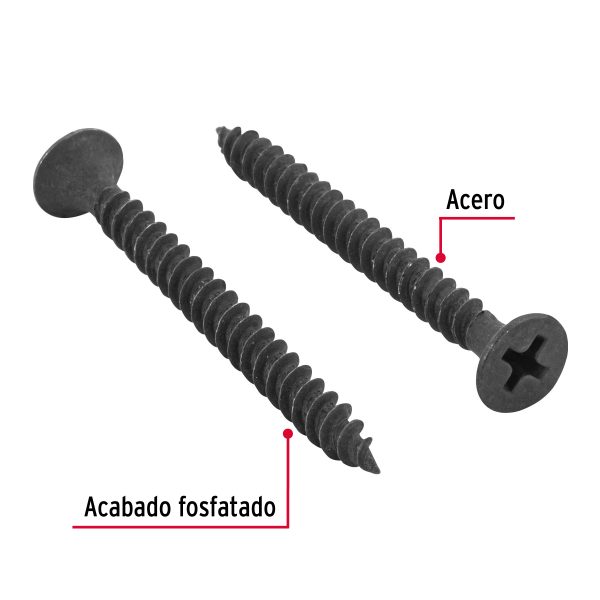 40070 - Bolsa con 100 pijas #8 x 1-3/4' multiusos cuerda fina, Fiero