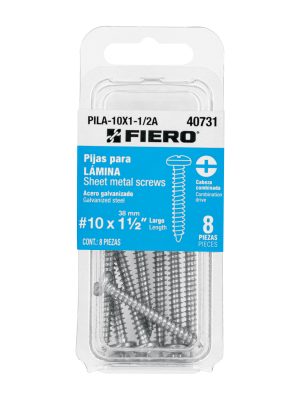 PILA-10X1-1-2A.jpg 40731 - Blíster con 8 pijas para lámina, #10 x 1-1/2', Fiero