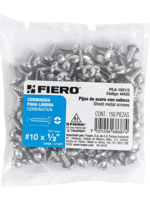 PILA-10X1-2E1.jpg 44420 - Bolsa con 150 pijas para lámina, #10 x 1/2', Fiero