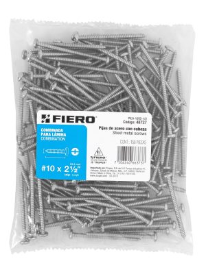 48727 - Bolsa con 150 pijas para lámina, #10 x 2-1/2', Fiero