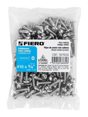 PILA-10X3-4E1.jpg 44422 - Bolsa con 150 pijas para lámina, #10 x 3/4', Fiero