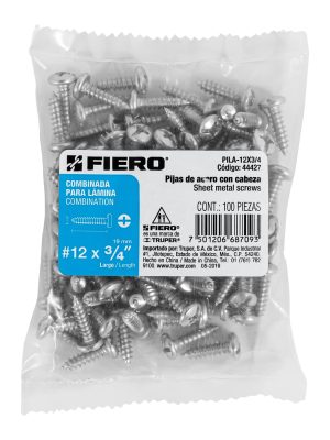 PILA-12X3-4E1.jpg 44427 - Bolsa con 100 pijas para lámina, #12 x 3/4', Fiero