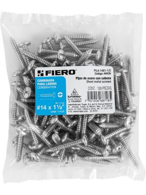 PILA-14X1-1-2E1.jpg 44435 - Bolsa con 100 pijas para lámina, #14 x 1-1/2', Fiero