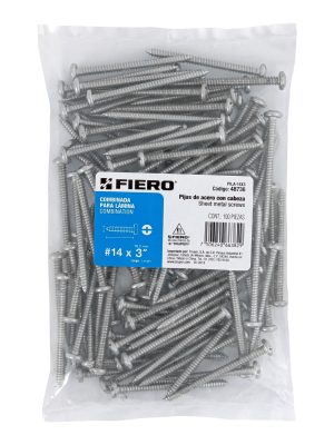 PILA-14X3E1.jpg 48736 - Bolsa con 100 pijas para lámina, #14 x 3', Fiero