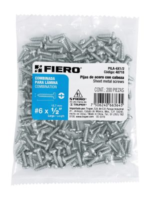 48718 - Bolsa con 200 pijas para lámina, #6 x 1/2', Fiero