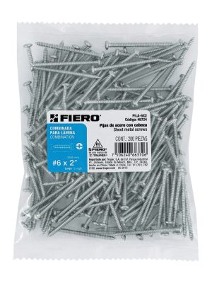 48724 - Bolsa con 200 pijas para lámina, #6 x 2', Fiero