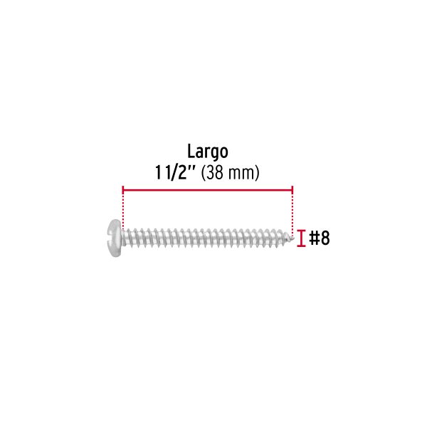 40730 - Blíster con 10 pijas para lámina, #8 x 1-1/2', Fiero