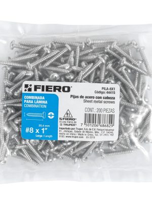 44415 - Bolsa con 200 pijas para lámina, #8 x 1', Fiero