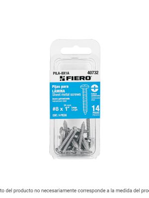 PILA-8X2A.jpg 40783 - Blíster con 8 pijas para lámina, #8 x 2', Fiero