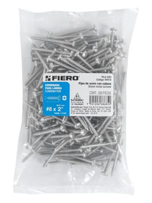 44418 - Bolsa con 200 pijas para lámina, #8 x 2', Fiero