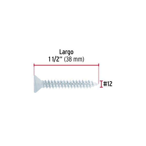 40900 - Bolsa 100 pijas para lámina cabeza plana #12 x 1-1/2', FIERO