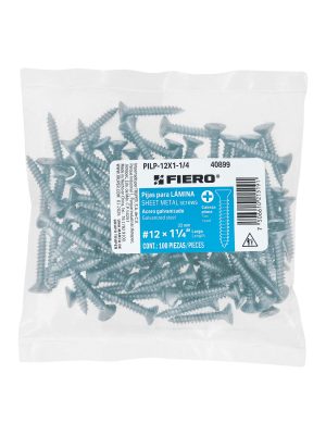 PILP-12X1-1-4E1.jpg 40899 - Bolsa 100 pijas para lámina cabeza plana #12 x 1-1/4', FIERO