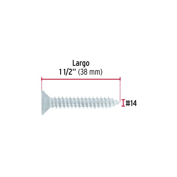 40906 - Bolsa 100 pijas para lámina cabeza plana #14 x 1-1/2', FIERO