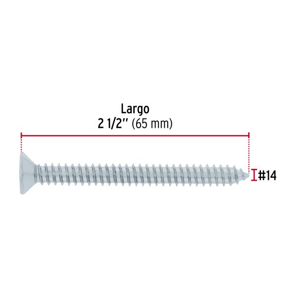 40908 - Bolsa 100 pijas para lámina cabeza plana #14 x 2-1/2', FIERO