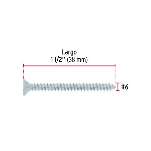 40879 - Bolsa 200 pijas para lámina cabeza plana #6 x 1-1/2', FIERO