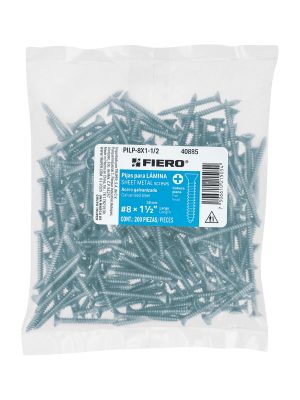 40885 - Bolsa 200 pijas para lámina cabeza plana #8 x 1-1/2', FIERO