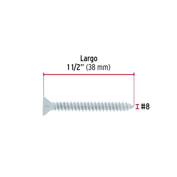 40885 - Bolsa 200 pijas para lámina cabeza plana #8 x 1-1/2', FIERO