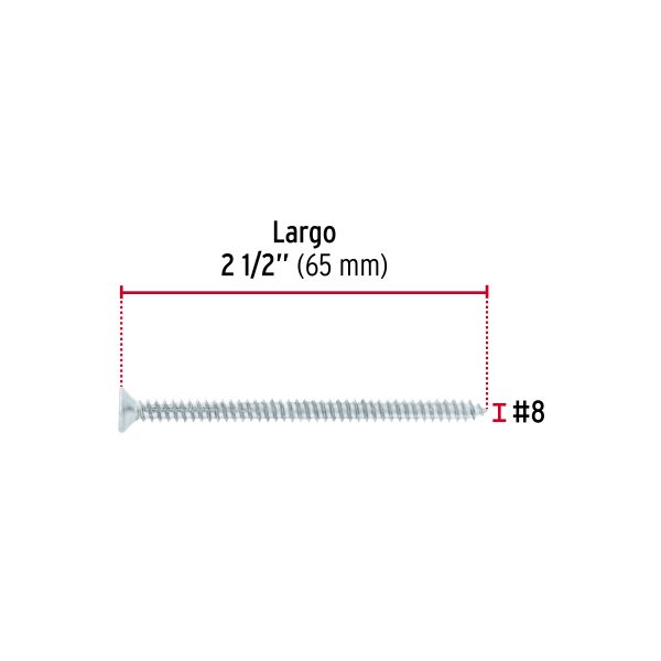 40887 - Bolsa 200 pijas para lámina cabeza plana #8 x 2-1/2', FIERO