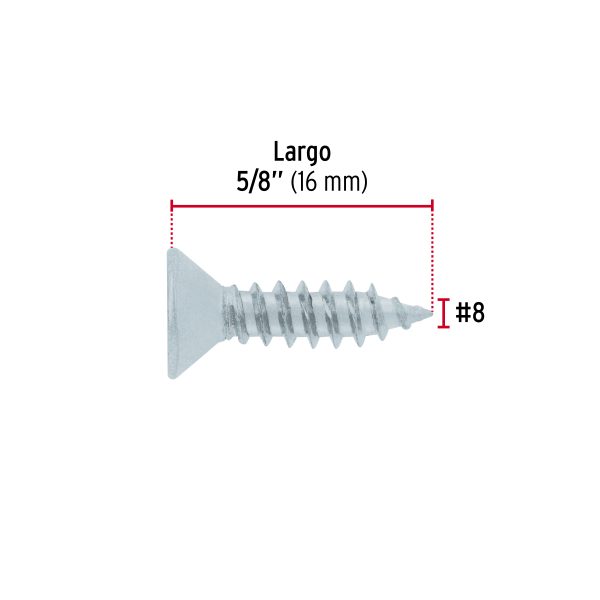 40881 - Bolsa 200 pijas para lámina cabeza plana #8 x 5/8', FIERO