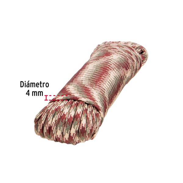 49705 - Piola de nylon paracord de 4mm x 15m camo, madeja, FIERO