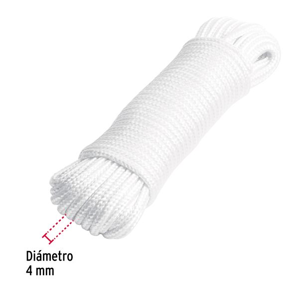 48392 - Piola de poliéster diamante de 4mmx15m blanca, madeja, FIERO