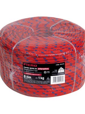 47865 - Piola de Polipropileno trenzada, multicolor, 6mm, 1 Kg