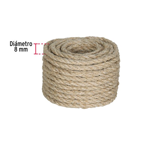 45657 - Piola de Sisal de 8 mm x 15 m natural, Fiero