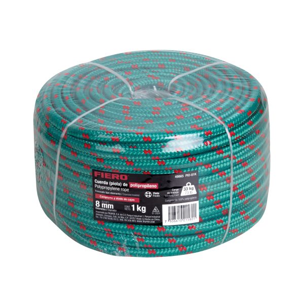 49865 - Piola de Polipropileno trenzada, multicolor, 8mm, 1 Kg