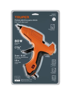 103907 - Pistola eléctrica de 80 W para silicón de 1/2', TRUPER