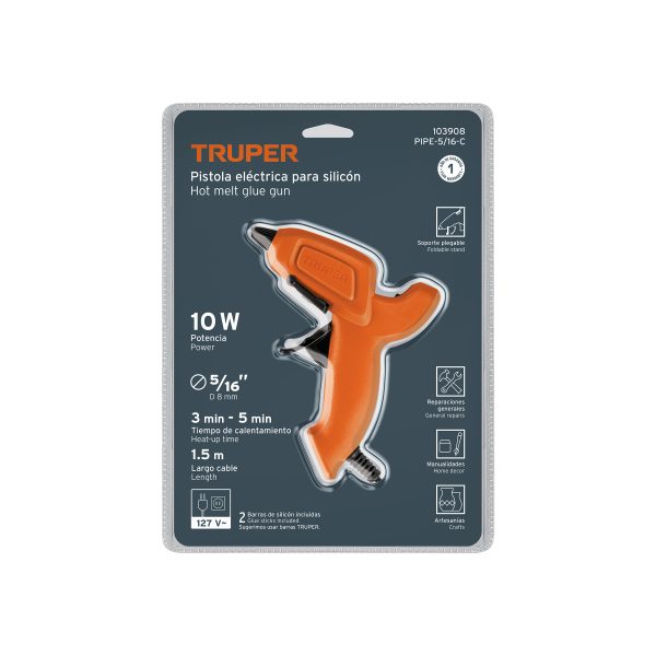 103908 - Pistola eléctrica de 10 W para silicón de 5/16', TRUPER