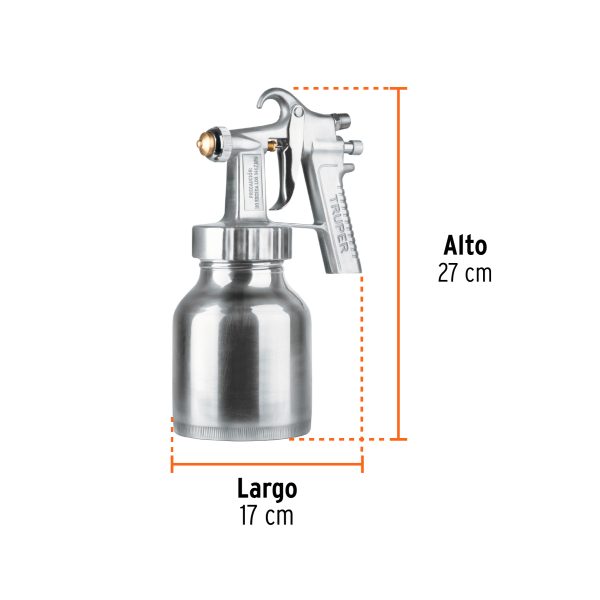 14036 - Pistola p/pintar baja presión, pulida, entrada sup, Truper