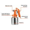 19000 - Pistola p/pintar baja presión, naranja, entrada inf, Truper