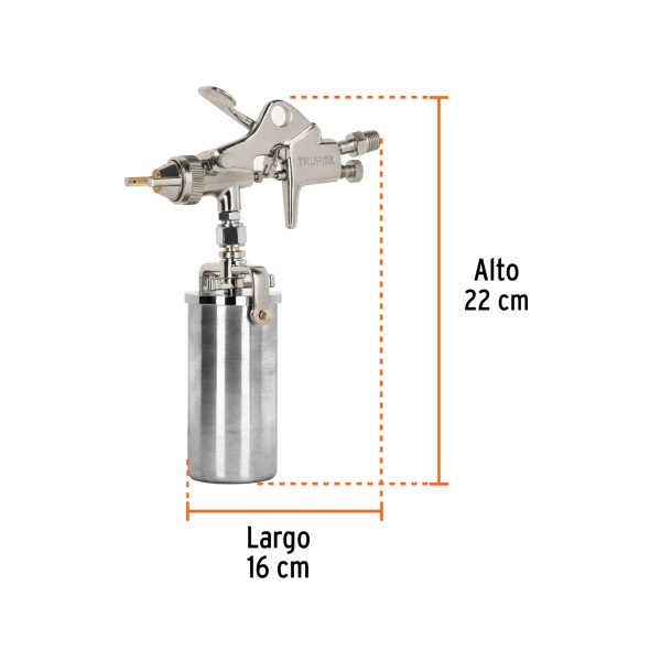 14088 - Pistola compacta p/retoque HVHP vaso alum, 1.5 mm, Truper