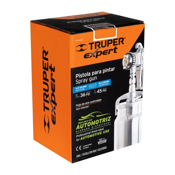 14030 - Pistola p/pintar succión HVLP vaso aluminio, 1.4 mm, Expert