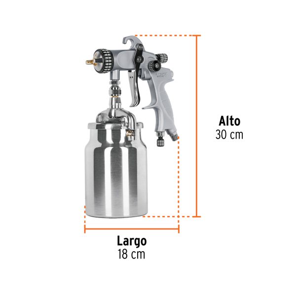 14030 - Pistola p/pintar succión HVLP vaso aluminio, 1.4 mm, Expert