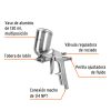 11098 - Pistola compacta p/retoque LVMP vaso alum, 0.5 mm, Truper