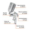 13061 - Pistola p/pintar gravedad LVMP vaso aluminio, 1.7 mm, Truper
